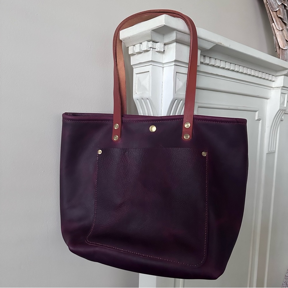 Lamb Leather Goods purple kodiak full grain leather tote bag
